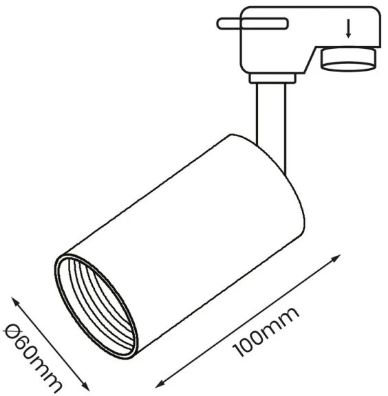 Faretto per sistema a binario PIPE 1xGU10/25W/230V bianco