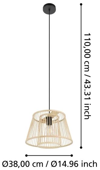 Eglo 43852 - Lampadario a sospensione con filo HYKEHAM 1xE27/40W/230V