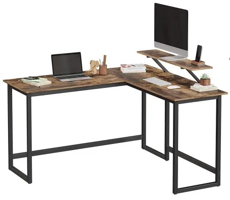 Scrivania angolare SOLEA marrone/nero