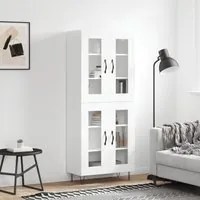 Credenza Bianco Lucido 69,5x34x180 cm in Legno Multistrato 3198307