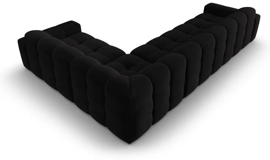 Divano angolare in velluto nero (angolo destro) Kendal - Micadoni Home