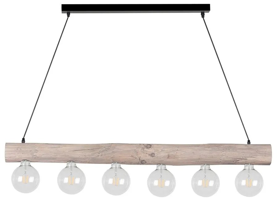 Spot-Light 69870604 - Lampadario a sospensione con filo TRABO 6xE27/60W/230V pino