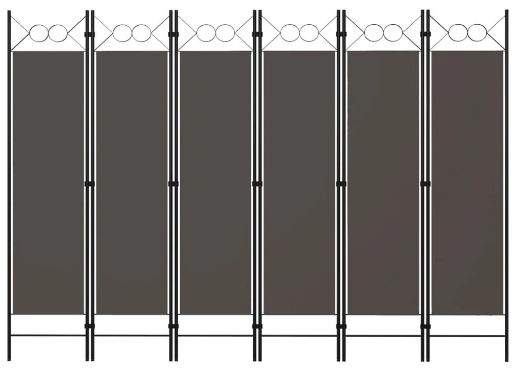 Paravento A 6 Pannelli Antracite 240x180 Cm /