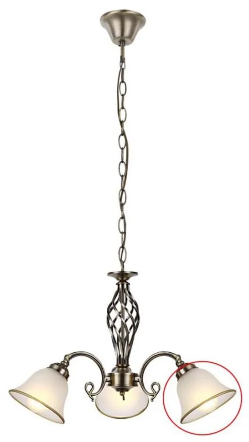 Globo - Vetro di ricambio per lampadario ODIN E27, bianco Ø 16 cm