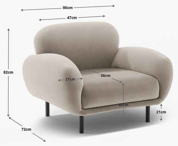 Poltrona beige con rivestimento in bouclé Poppy – Micadoni