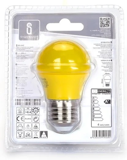 Lampadina LED G45 E27/4W/230V gialla - Aigostar
