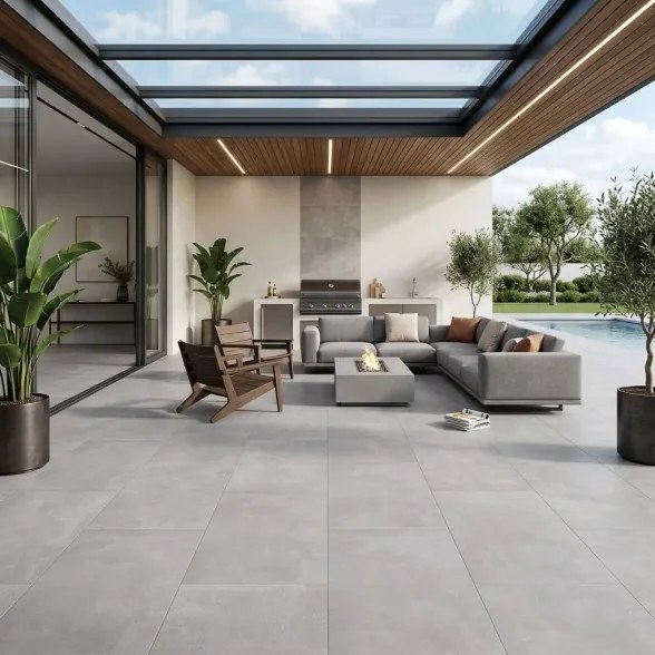 Pavimento 60x120 Cm In Gres Porcellanato Finitura Matt Cementi Grigio