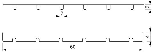 Porta asciugamani da parete 60 cm nero