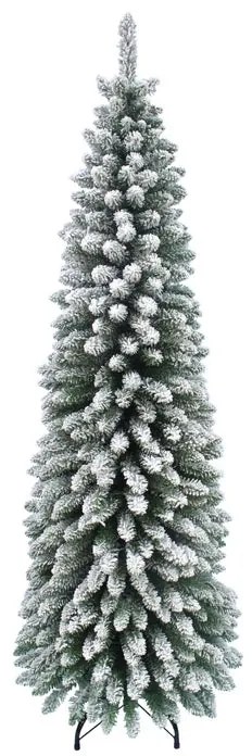 Albero di Natale artificiale innevato Toscana slim verde H 180 cm