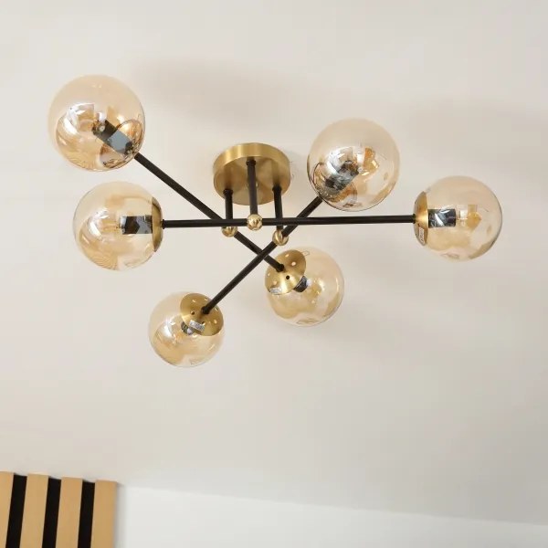 Brilagi - Lampadario da soffitto MALIVA 6xE14/15W/230V dorato