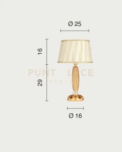 Lumetto cecilia cristallo oro 1 luce attacco e14 con paralume avori...