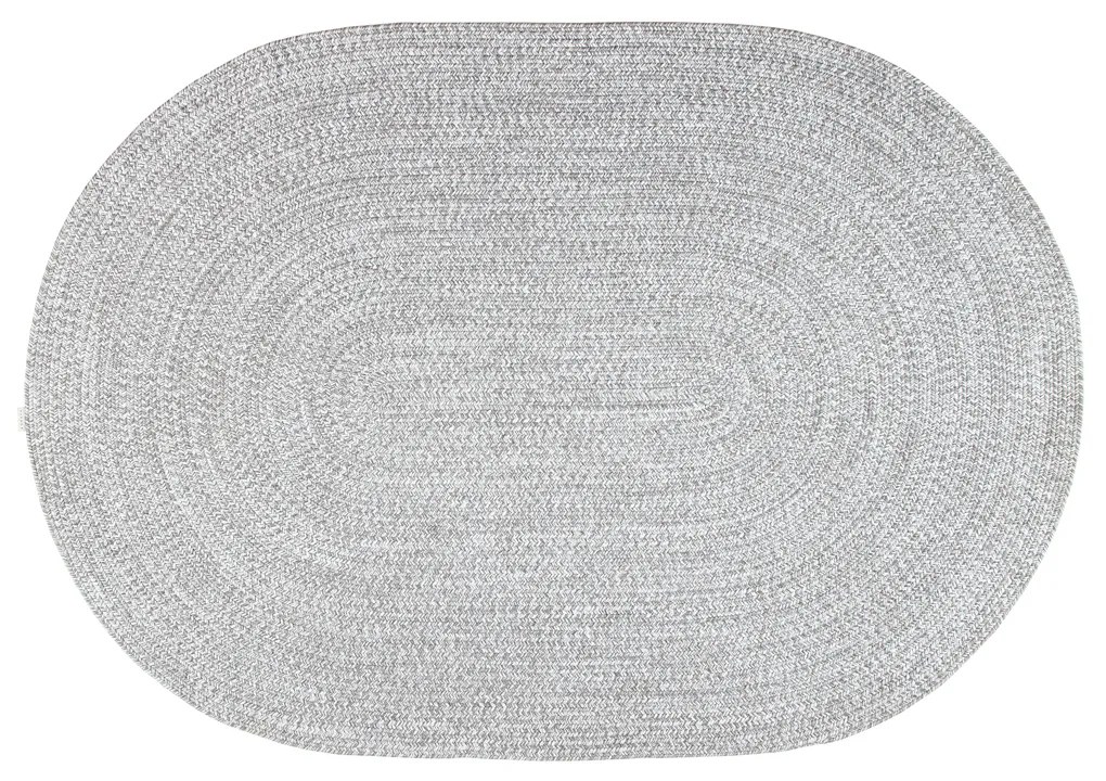 Tappeto ovale tessuto a mano grigio chiaro 200x140 cm