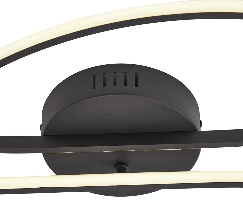 Plafoniera di design nero opaco 65 cm dimmerabile a 3 livelli 2 luci - Pepe