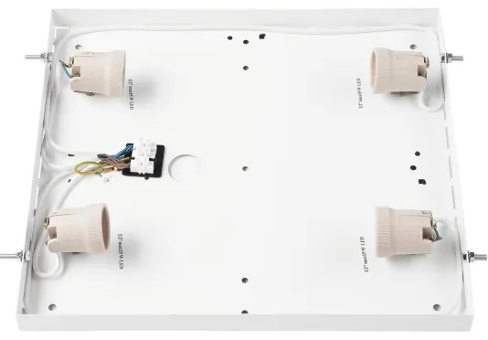 Plafoniera NATURAL SQUARE 4xE27/15W/230V 39x39 cm pino/bianco