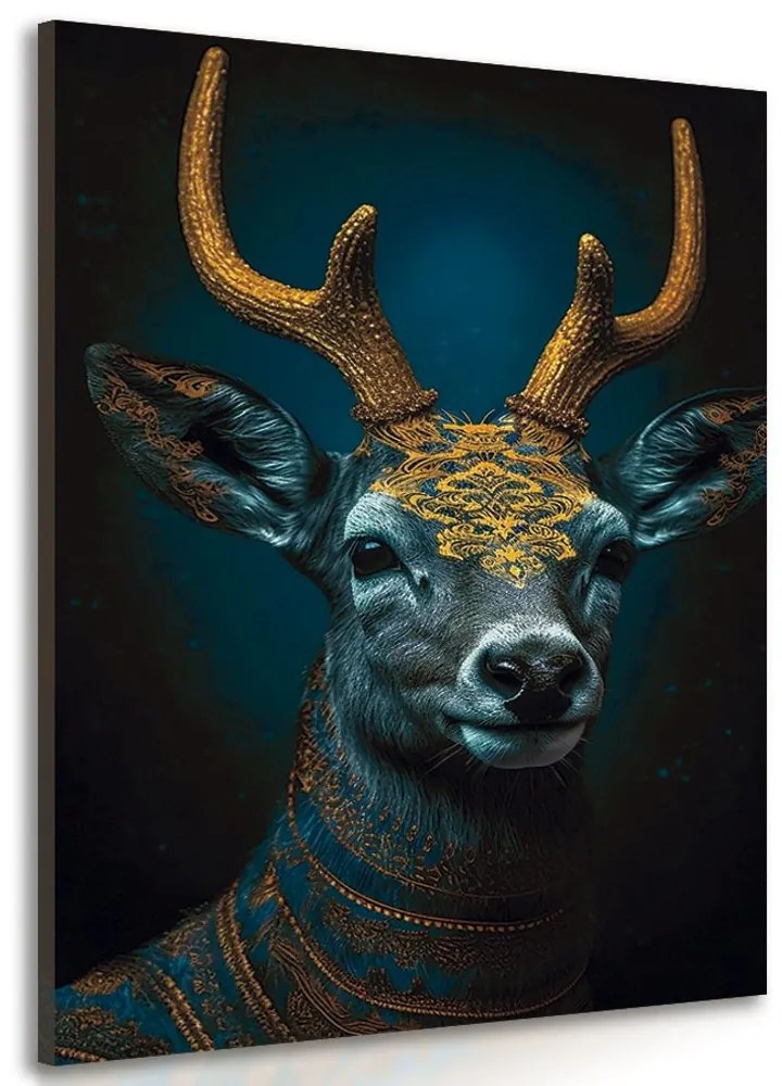 Stampa su tela – Cervo blu-oro