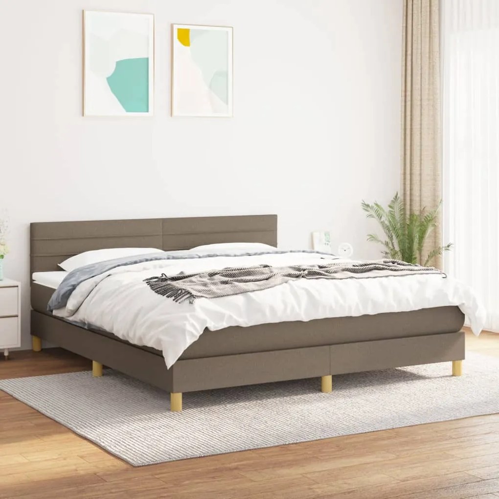 Giroletto A Molle Con Materasso Tortora 160x200 Cm İn Tessuto /