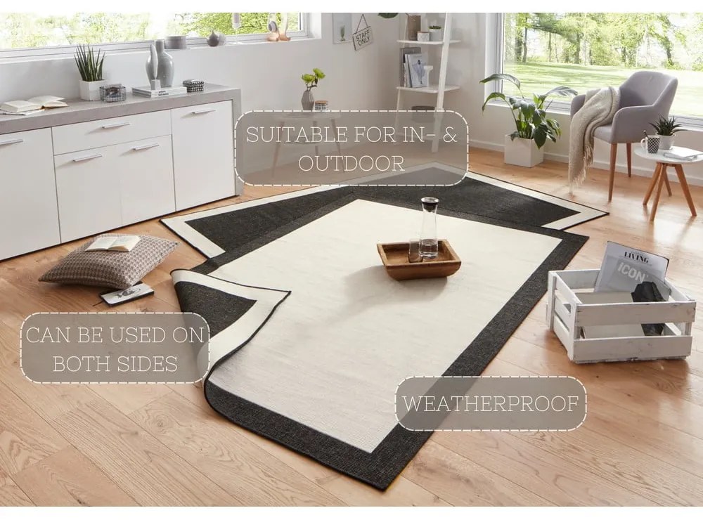 Tappeto da esterno nero e crema , 160 x 230 cm Panama - NORTHRUGS
