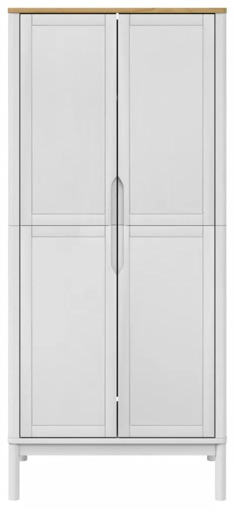 Armadio floro bianco 77x53x171 cm in legno massello di pino