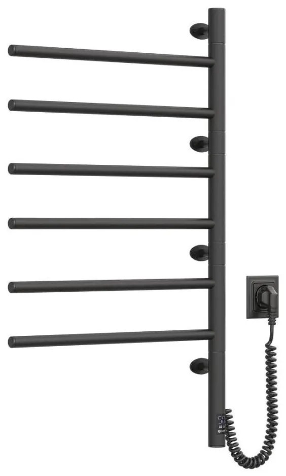 Portasciugamani rotante elettrico con termostato ARABESQUE 196W/230V 81,8cm IP44 nero