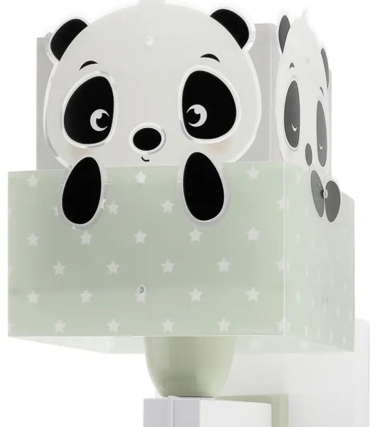 Dalber 63169H - Applique per bambini PANDA 1xE27/60W/230V verde