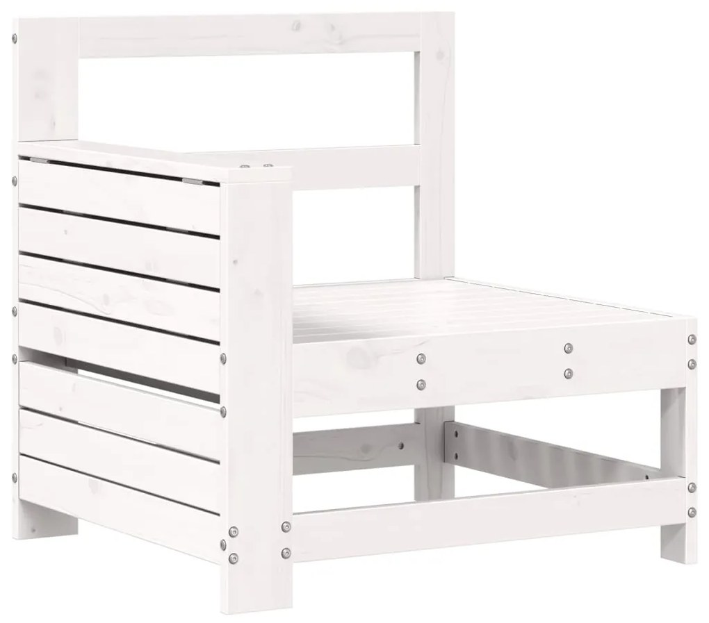 Set divani da giardino 7 pz bianco in legno massello di pino