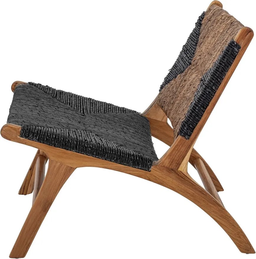 Poltrona nero-marrone con intreccio Grant - Bloomingville