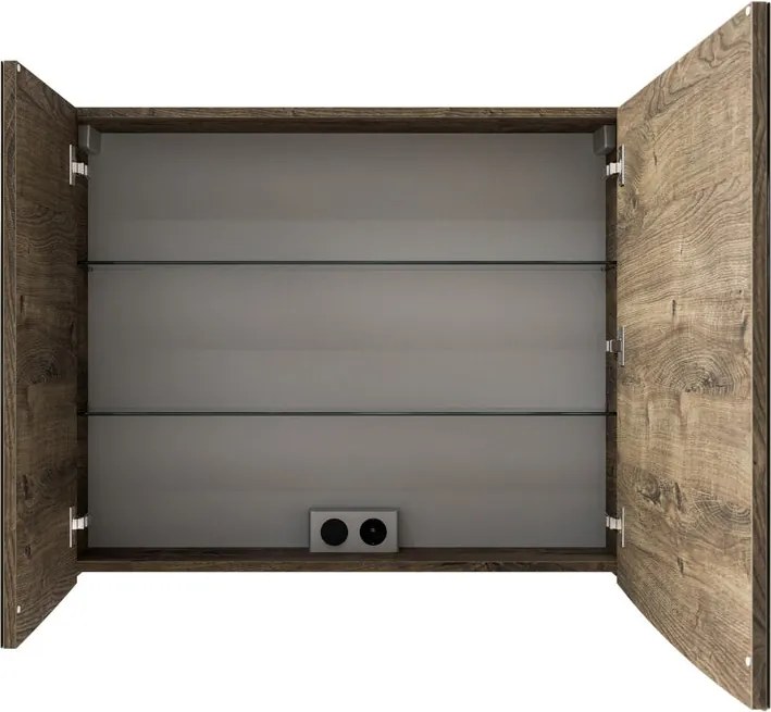 Specchio Contenitore Con Illuminazione PELIPAL rovere ribbeck L 85 x H 70 x P 17 cm, completo di presa ed interuttore