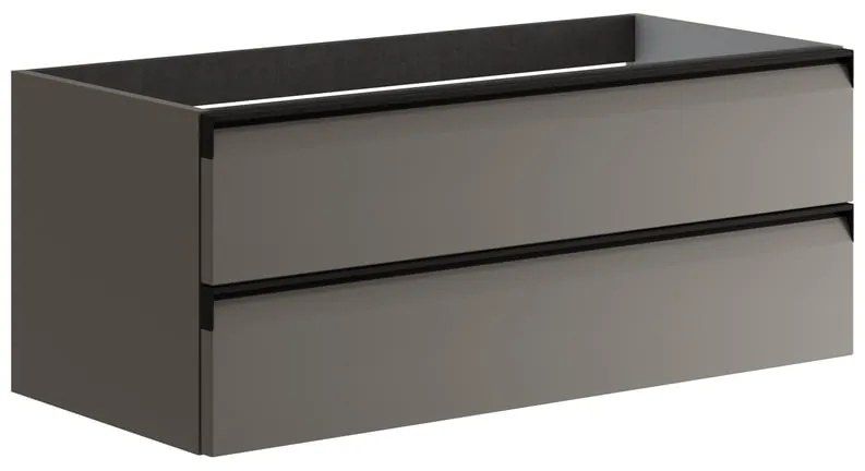 Mobile da bagno sotto lavabo Fusion grigio laccato opaco L 99.5 x H 40 x P 45.5 cm 2 cassetti, lavabo non incluso