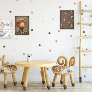 Parete a pois in marrone e rosa | Inspio