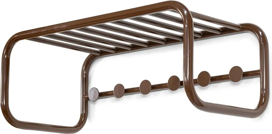 Attaccapanni da parete marrone scuro in metallo con scaffale 72 cm Retro – Spinder Design