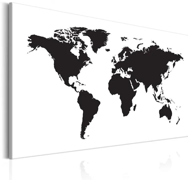 Quadro World Map Black &amp; White Elegance