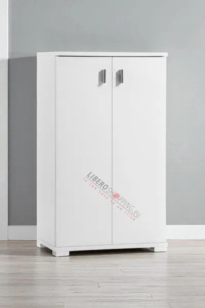 Mobile scarpiera in legno a due ante 53x91h cm Bianco Frassino