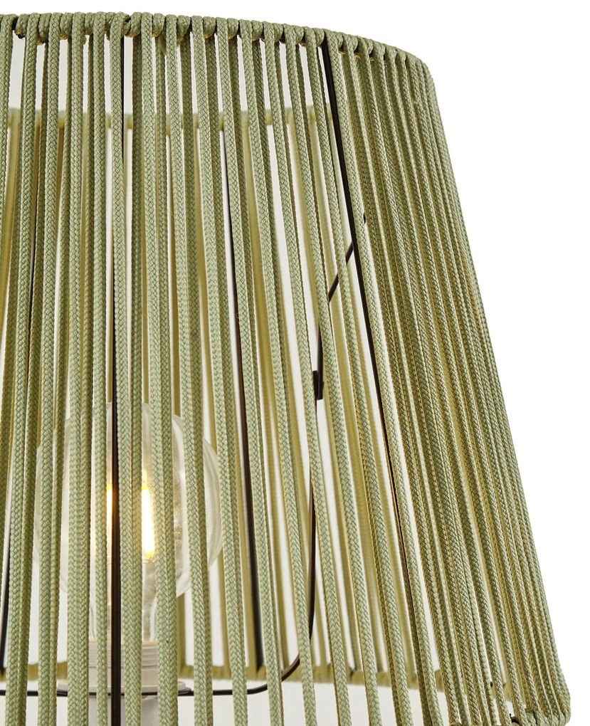 Lampada da terra per esterni bianca con paralume in corda verde IP44 / IP54 - Virginia Jayla