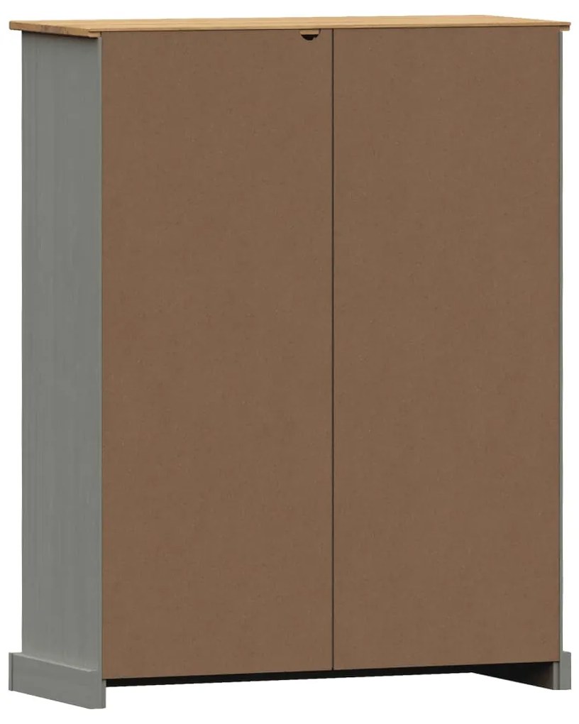 Libreria VIGO 90x35x114,5 cm in Legno Massello di Pino Grigio