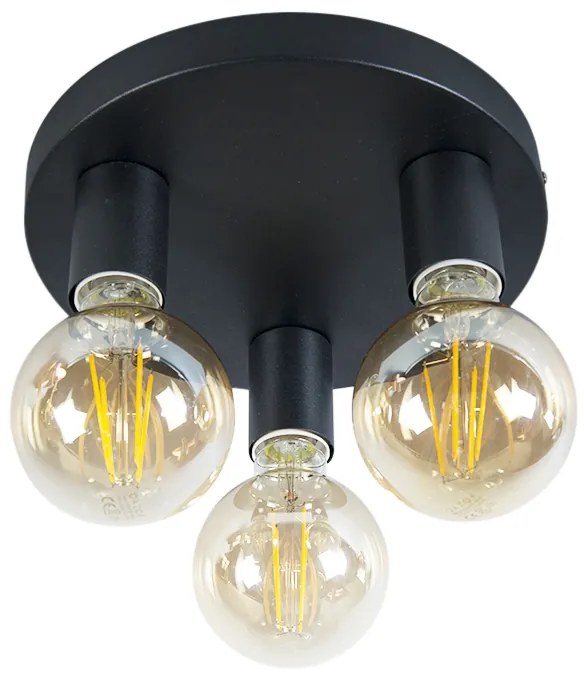 Plafoniera moderna smart nera con 3 WiFi G95 - Facil