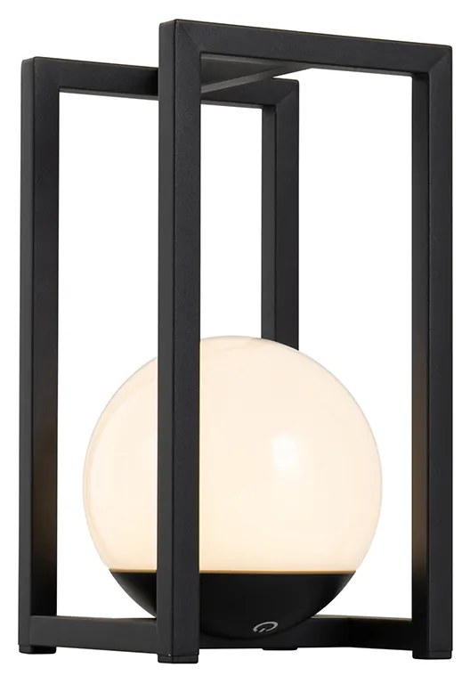 Set di 2 lampade da tavolo da esterno nere con ricarica touch - Nowi