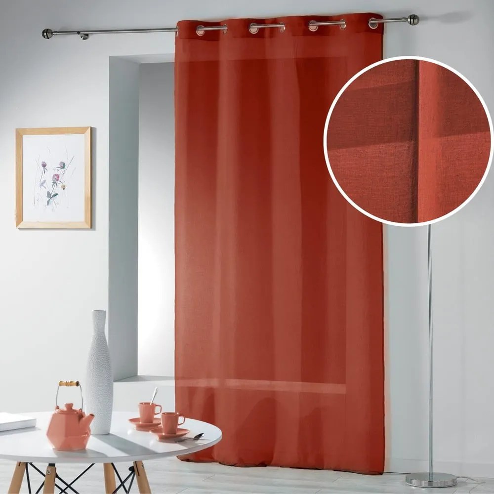 Tenda sottile color terracotta 140x240 cm Telma – douceur d'intérieur