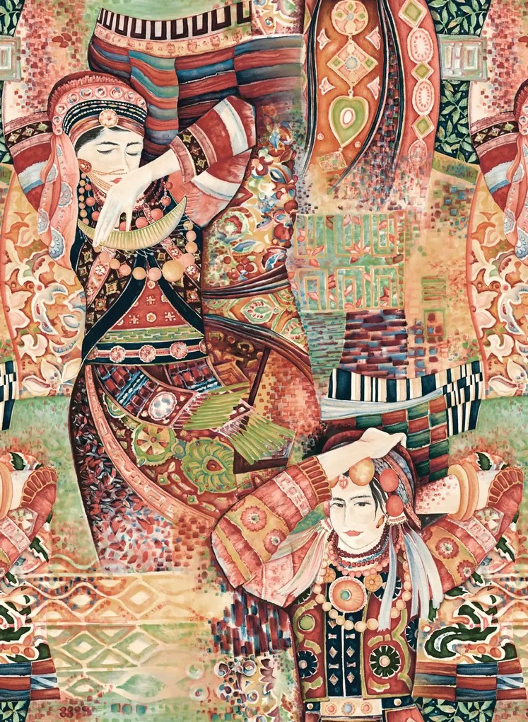 Arte International Carta da parati Odisha Dance - Red Rhapsody