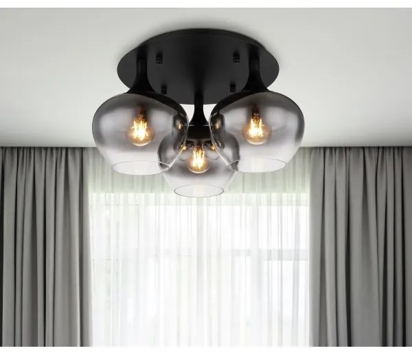 Globo 15548-3D - Lampadario a plafone MAXY 3xE27/40W/230V nero