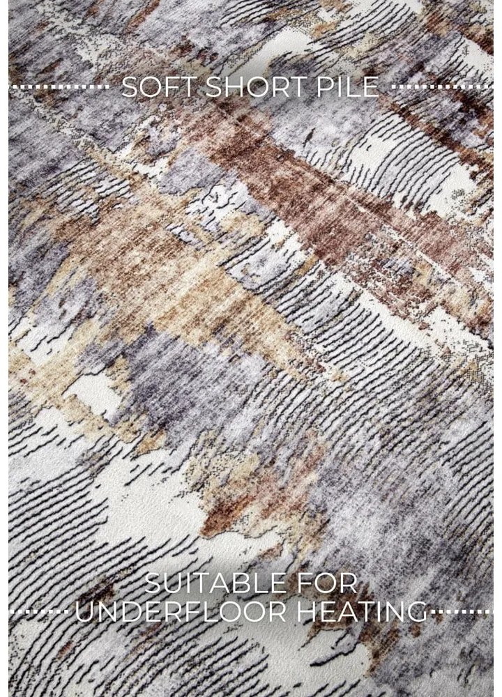 Tappeto grigio 160x230 cm Malard Copper Gold - Elle Decoration