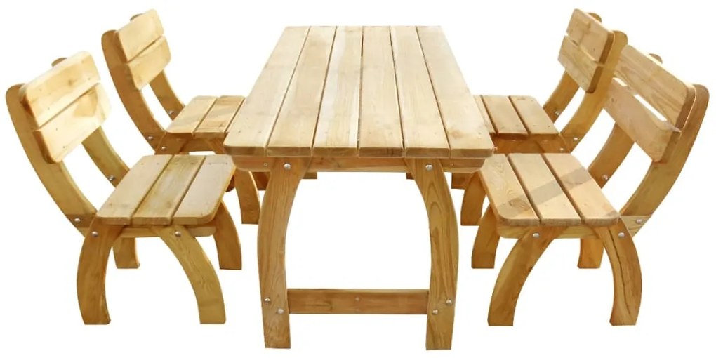 Set da Pranzo da Giardino 5 pz in Legno di Pino Impregnato