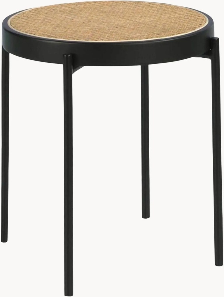 Tavolino rotondo con piano in rattan Icon