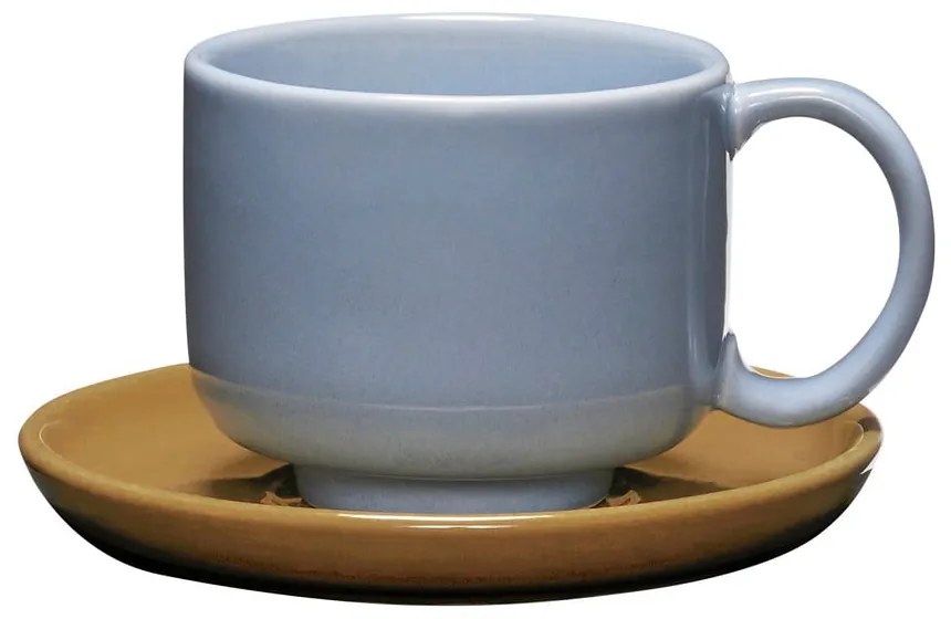 Tazza blu e marrone chiaro in gres Amare - Hübsch