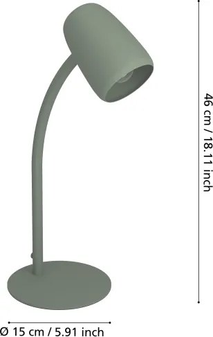 Eglo 901831 - Lampada da tavolo CARLO 1xE14/18W/230V verde