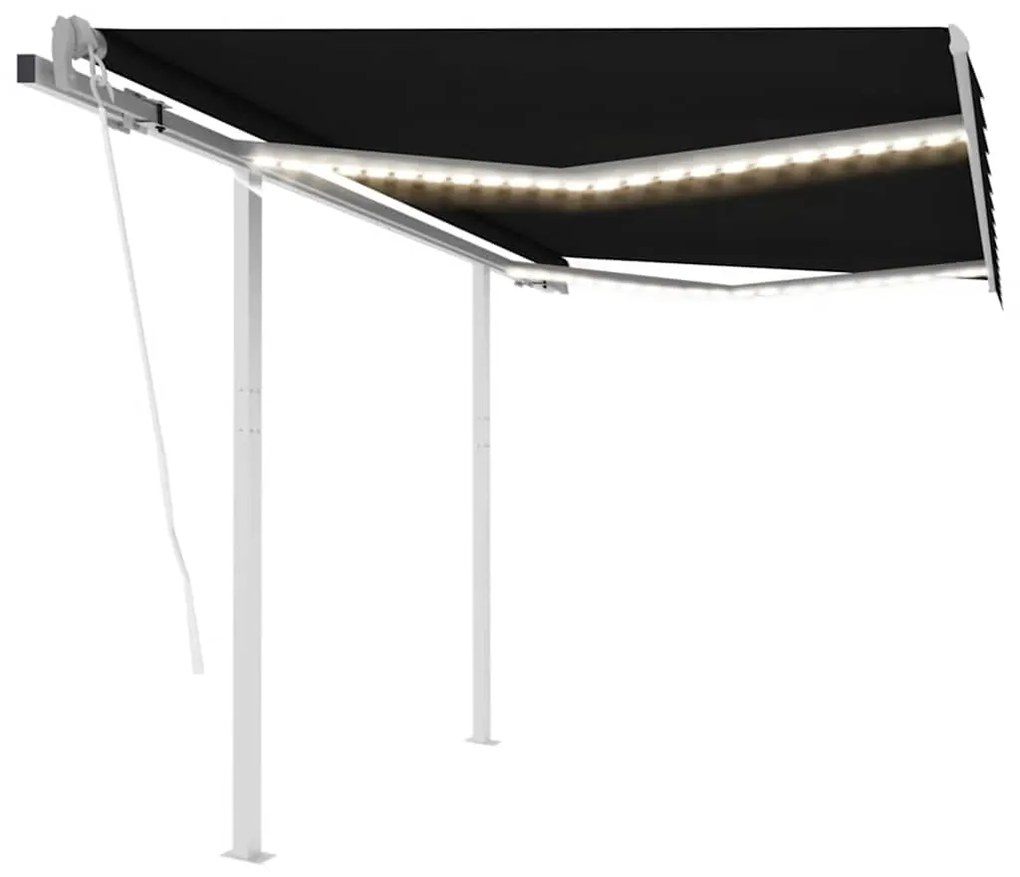 Tenda Da Sole Automatica Led Sensore Vento 3,5x2,5 M Antracite /