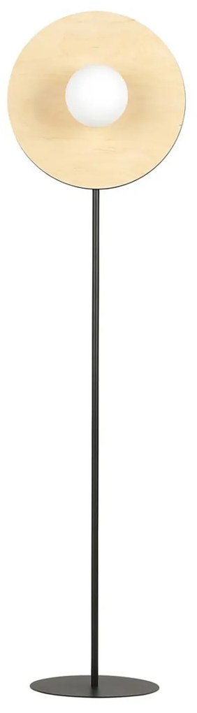 Piantana Moderno Brigid Acciaio Nero Marrone 1 Luce E14 Ip20