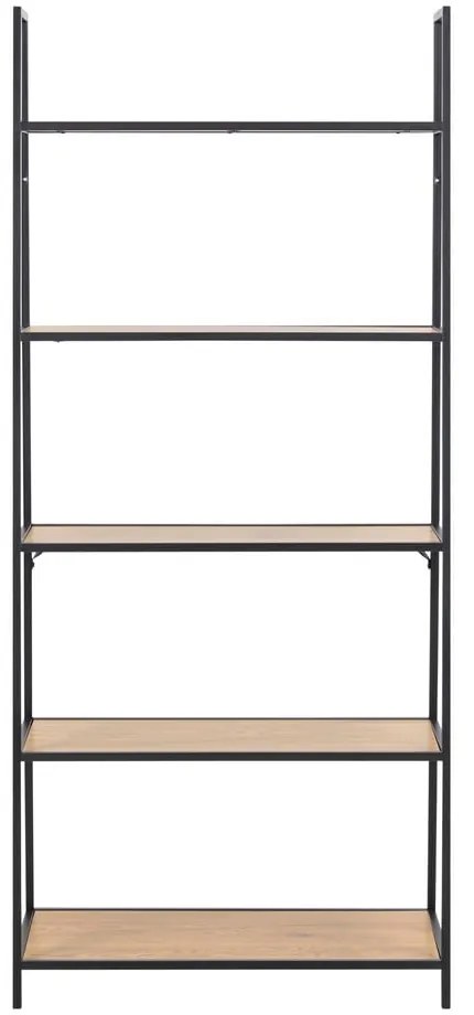 Scaffale nero-color legno naturale effetto rovere 77x175 cm Seaford - Actona