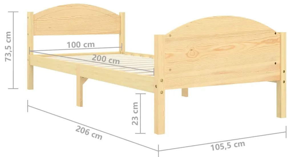 Giroletto in Legno Massello di Pino 100x200 cm