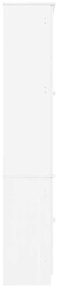 Vetrina ALTA Bianca 77x35x186,5 cm in Legno Massello di Pino