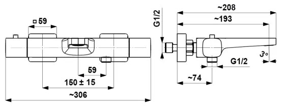 KFA Armatura 5754-010-81 - Miscelatore termostatico per vasca MALAGA nero